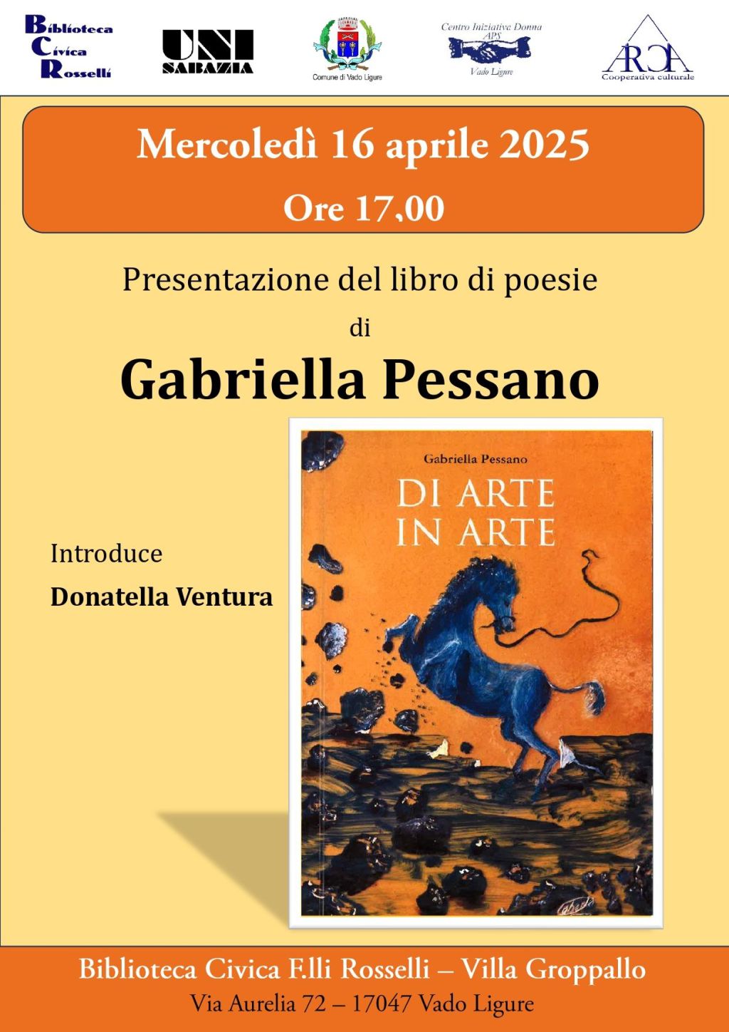 Presentazione del libro “Di arte in arte” di Gabriella&nbsp;Pessano
